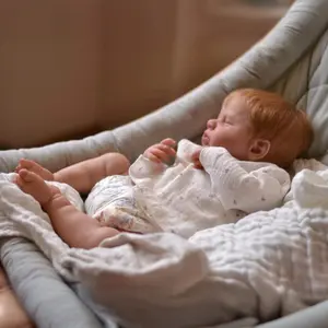 20inch Lifelike Reborn Baby Dolls Realistic Vinyl Cloth Body Newborn Dolls Rooted Hair Toy for Ages 3+