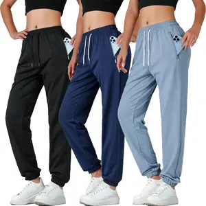3-piece set for women: lightweight summer jogger pants—versatile, slimming, height-enhancing casual sports long pants, suitable for yoga and indoor/outdoor workouts.