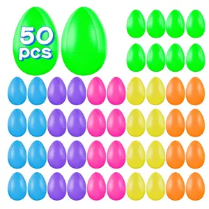 AGH Easter Egg Shaped Fillable Eggs, Colorful Plastic Easter Egg, Party Favor Supplies for Easter Egg Hunt, Outdoor Hanging Decor, Ornaments