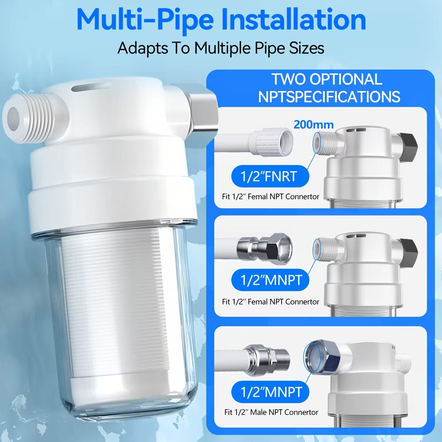 Whole-house water filtration system, DIY stackable pre-filter, household sediment filter, suitable for well water/municipal water, removes rust, sediment, and residual chlorine Whole-house water filtration system, DIY stackable pre-filter, household sediment filter, suitable for well water/municipal water, removes rust, sediment, and residual chlorine
