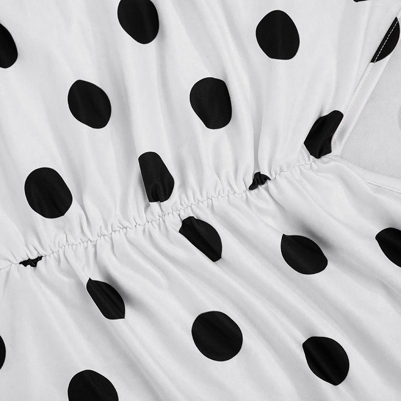 2026 New Polka-Dot Print Halter-Neck Backless Jumpsuit with 3/4-Length Athletic Pants Gifts, Women's Fashion Sexy Backless Jumpsuits, Womens Sleeveless Halter Top Bodycon Capri Pants Going Out One Piece Outfit 2026 New Polka-Dot Print Halter-Neck Backless Jumpsuit with 3/4-Length Athletic Pants Gifts, Women's Fashion Sexy Backless Jumpsuits, Womens Sleeveless Halter Top Bodycon Capri Pants Going Out One Piece Outfit