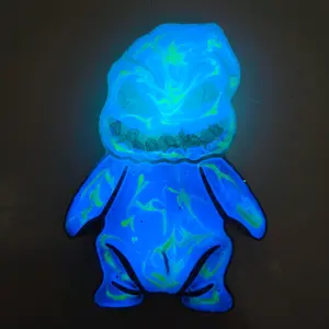 White/Green/Black Glow in the Dark Boogie Man Car Freshie (Winter's Kiss Scent)