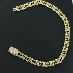 14K Gold 7mm Chino Bracelet with Box Lock - Luxurious 14K Gold Finish for Everyday Wear & Elegant Accessories