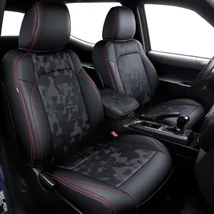 Leather Seat Covers Custom Fit for Tacoma Gen 3rd (2016-2023) Double & Crew Cab, for SR, SR5, Limited, TRD Pro, TRD Sport, TRD Off-Road, Trail Special Edition - Fully Covered- Camouflage