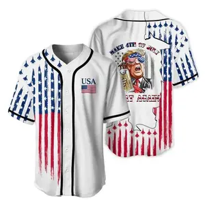 Trump new, 4th Of July America Flag Beer Trump Baseball Jersey, 4th Of July Baseball Jersey, USA Summer Jersey For Men And Women