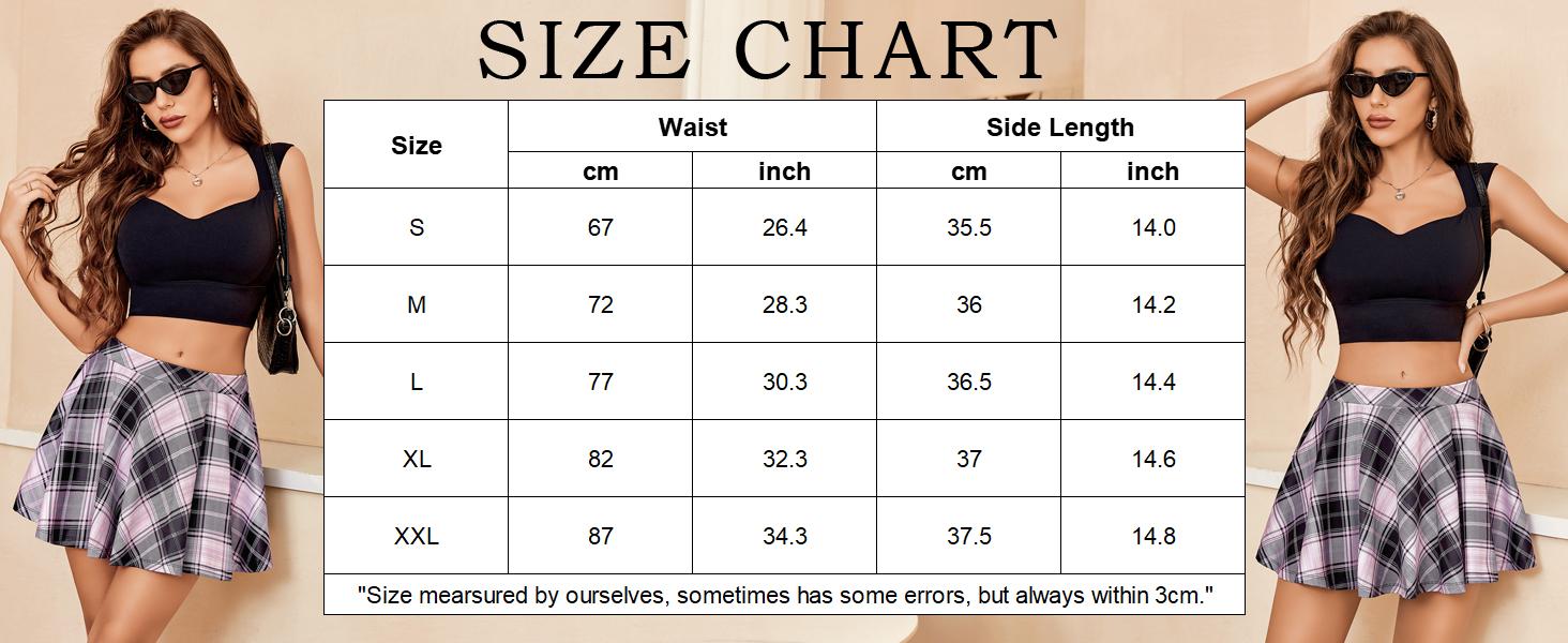 Avidlove Pleated Mini Skirt Plaid Skirts High Waist A Line Skater Skirt for Lingerie Schoolgirl