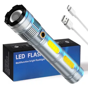 Super Bright LED Flashlight ,Side Light, Type-C Charging, 5 Lighting Modes, Aluminum Alloy Body High Powered Flash Light for Home, Camping, Outdoor, Emergencies, Hiking