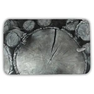 Begin Home Decor 5930-2134-MI65 21 x 34 in. Monochrome Bath Mat - Stacked Wood Logs Design - Home Decor