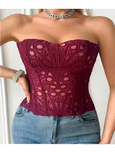 Elegant Lace Corset Top, Womenswear Outerwear Festival Holiday Dress Shapewear, Palace Style Layered Bone Shirt, Print Slimming Fitted Upper Garment