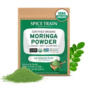 Organic Moringa Powder (397g/14oz) USDA Organic Moringa Oleifera Leaf Powder | Gluten-Free | Perfect for Smoothies, Drinks, Tea & Recipes