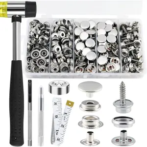 Canvas Snap Kit, Snaps Button, Heavy Duty Fastener Tool Set, 356 count Stainless Steel Buttons Kit,Boat Cover Snaps,Carpet Snap for DIY Repairing Boat Covers,Canvas,Sewing