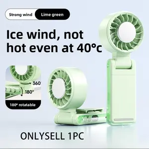 Portable fan with ice-cooling blades - a rotating fan that is a must-have for travel, office use. 100-speed digital display screen, low noise, rechargeable battery, dual adjustment modes, silent cooling, quiet desktop fan - portable USB Charging Fan
