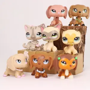 8 pc mini pet shop bobble head dachshund shorthair cat lot figure toy for lps collector gift