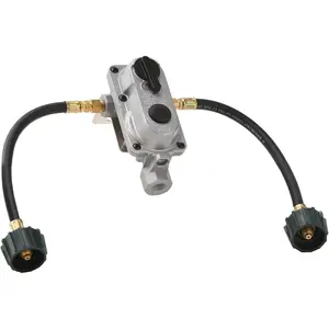 (KT12ACR-2a) 2-Stage Auto Changeover LP Propane Gas Regulator With Two 12 Inch Pigtails For RVs, Vans, Trailers