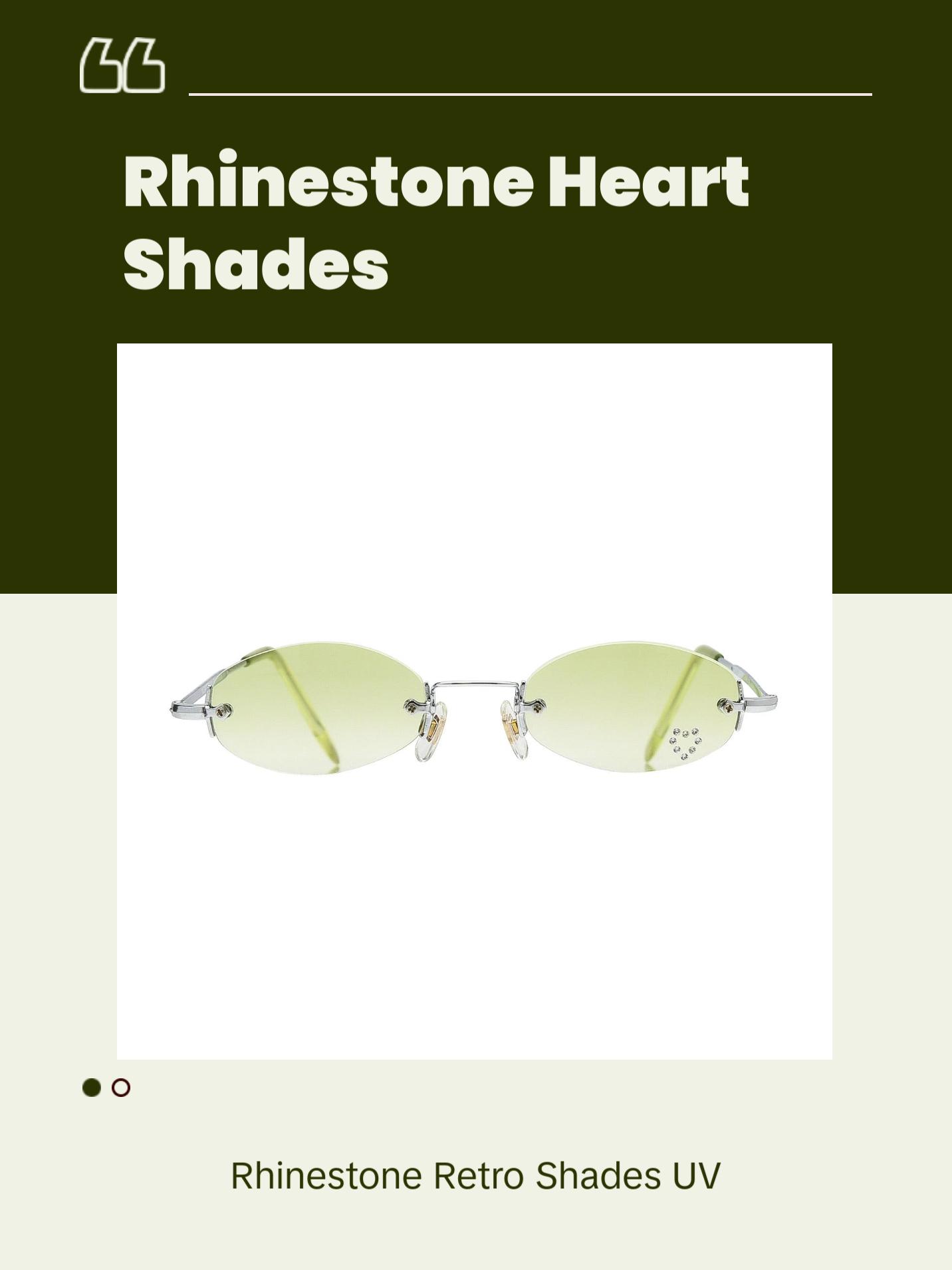Vintage Oval Heart Rhinestone Sunglasses w UV Protection Amazon.com: YOGFIT Heart Sunglasses for Women Fashion  main image 4
