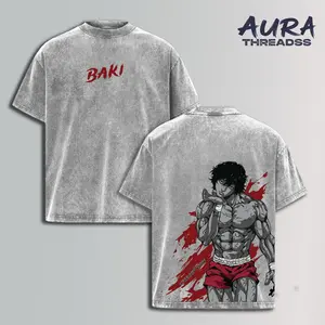 Baki Hanma Graphic Tee for Gym Lovers, Vintage Washed Oversized T-Shirt, Grappler Baki Pump Cover, Retro Aesthetic Anime Streetwear, Hanma Bloodline Training Shirt, Premium Cotton Workout Top for Men, Hardcore Manga Fan Gift, 2026 Fitness Trend