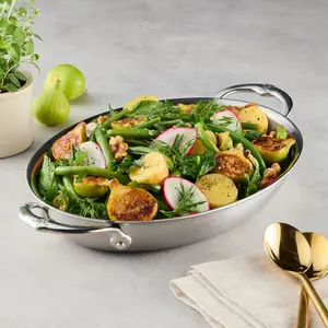 Hestan Provisions 2-Quart Oval Medium Clad Stainless Steel Au Gratin