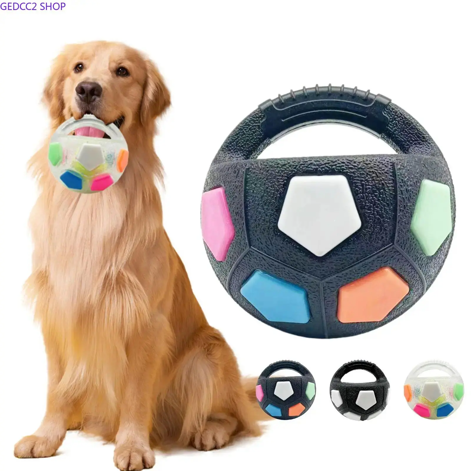 Football Shaped Pet Toy, Durable Squeaky Dog Chew Toy, Interactive Training Ball for Dogs, Teeth Cleaning & Biting Training Toy for Indoor & Outdoor Play
