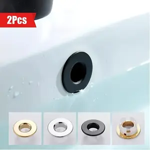 2 Pack Metal Bathroom Sink Overflow Covers, High Quality Durable Drain Rings, Easy Installation Replacement Parts for Bathrooms & Kitchens, Bathroom Accessories