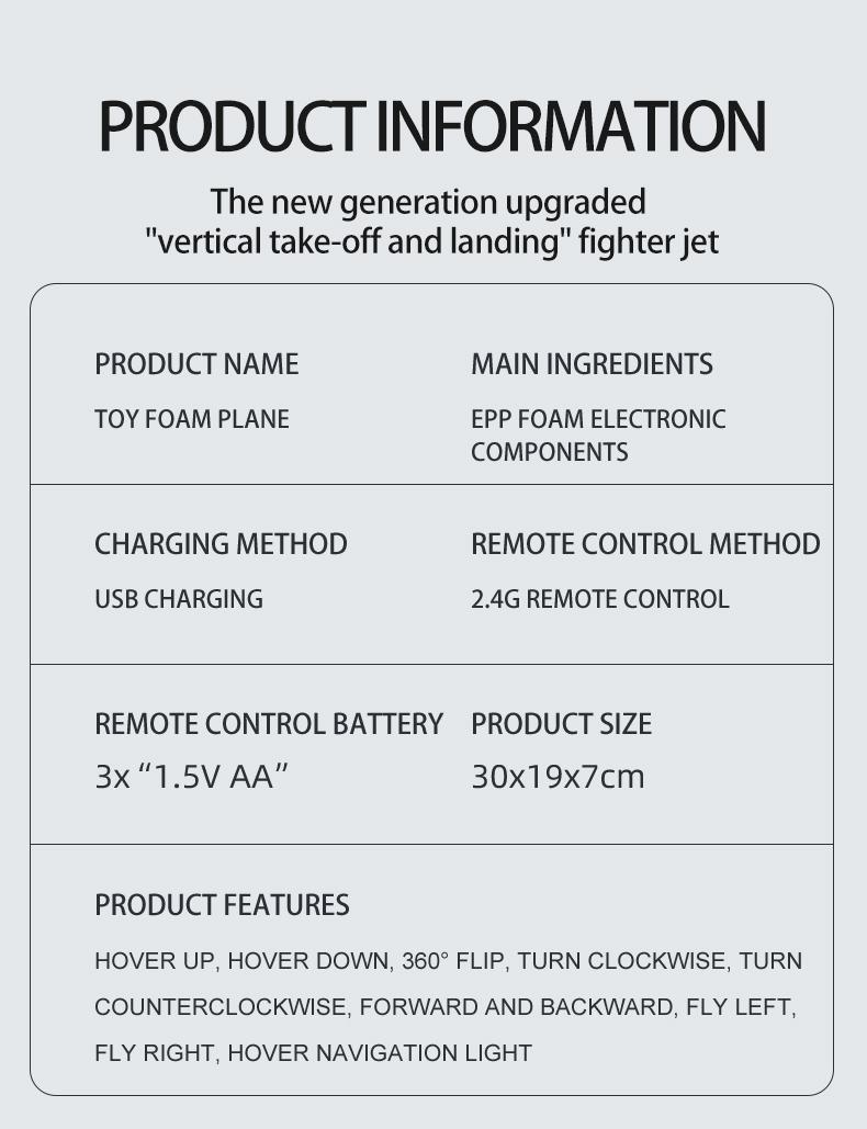 TongLi Foam Remote Control Airplane, Aerial Photography Drone, Children's Remote Control Airplane, Drop-resistant Foam Airplane, Stunt Remote Control Airplane, Suitable for Children Aged 8-12 Christmas Halloween Thanksgiving gift
