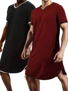 Men's Sleepwear Set Loungewear, Spring Summer Short Sleeve Round Neck Loose Fit Breathable Soft Fabric Comfortable Home Wear