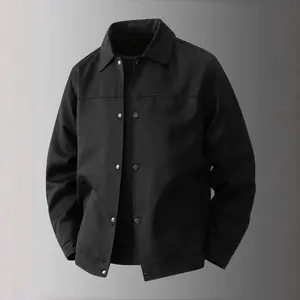 Men's Light Thin Jacket for Spring Autumn Simple Versatile Casual Coat with Solid Color Design Light Business Style Snap Closure Machine Washable for Daily Leisure Work Formal Occasions