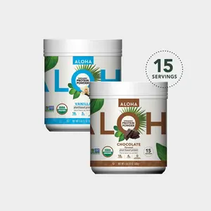 ALOHA - Chocolate + Vanilla Protein Powder - Variety Pack - 30-Servings