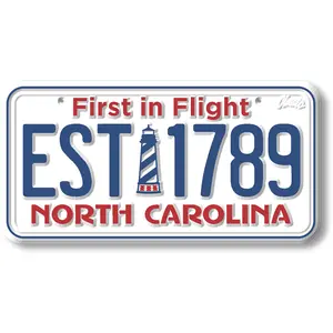 North Carolina State License Plate Magnet by Classic Magnets, 1.9" x 3.8"