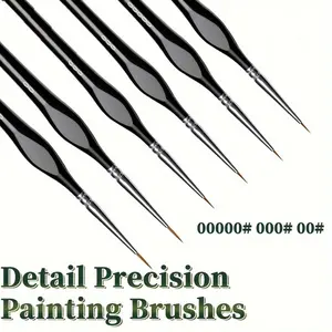 3/6pcs Nylon Detail Fine Tip Paint Brush Set, Triangle Handle for Acrylic & Watercolor Painting, Professional Artist Supplies for Beginners