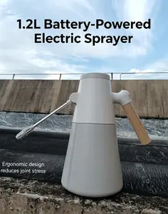1.2–1.5 L home gardening electric sprayer with a large capacity and wood-grain design for a comfortable grip; portable and suitable for joints; ideal for balconies, outdoor and indoor plants/flowers, car tires, and household cleaning and moisturizing; fin