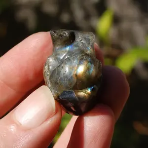 ONE 1.25" Labradorite Anatomical Heart Realistic Crystal Carving
