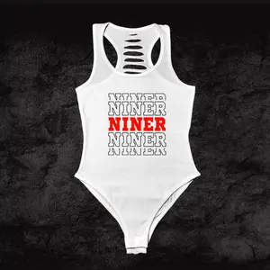 White/Black/Red San Francisco Football Bodysuit, Women's NIners Gift, 49 Gift, MOM Gameday outfit idea