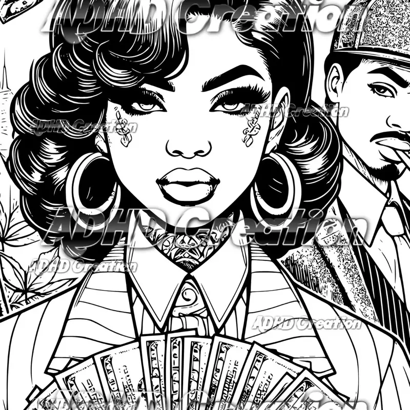 1 Canvas only Pre Drawn Gangsta Boo Artwork Featuring Detailed Portraits of Stylish Figures with Accessories 1 Set Includes 1 Pre Drawn Canvas 1 Easel 2 Paint Brushes 12 Colors of Paint