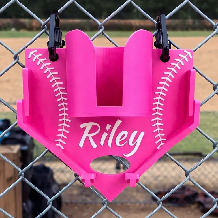Personalized Dugout Gear Holder - Custom Baseball & Softball Organizer with 3D Printed Plastic Hooks, Holds Bat, Glove & Baseball Helmet, Softball Gear, Hanging Hooks, Lightweight, Glove Storage