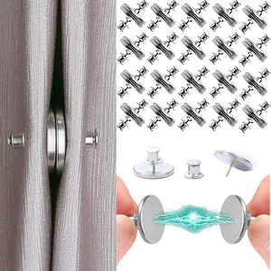 Premium Curtain Magnets Closure - 20 Counts Magnetic Curtain Clips with Tacks, Strong Hold, Easy to Use, Light-Blocking, Versatile for Home, Office, Travel –Perfect for Curtains, Shower Liners, Tablecloths