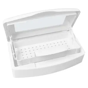 Nail Tool Sterilizer Box Plastic Sterilization Tray for Tweezer Eyelash Extensions Nail Implement for Esthetician
