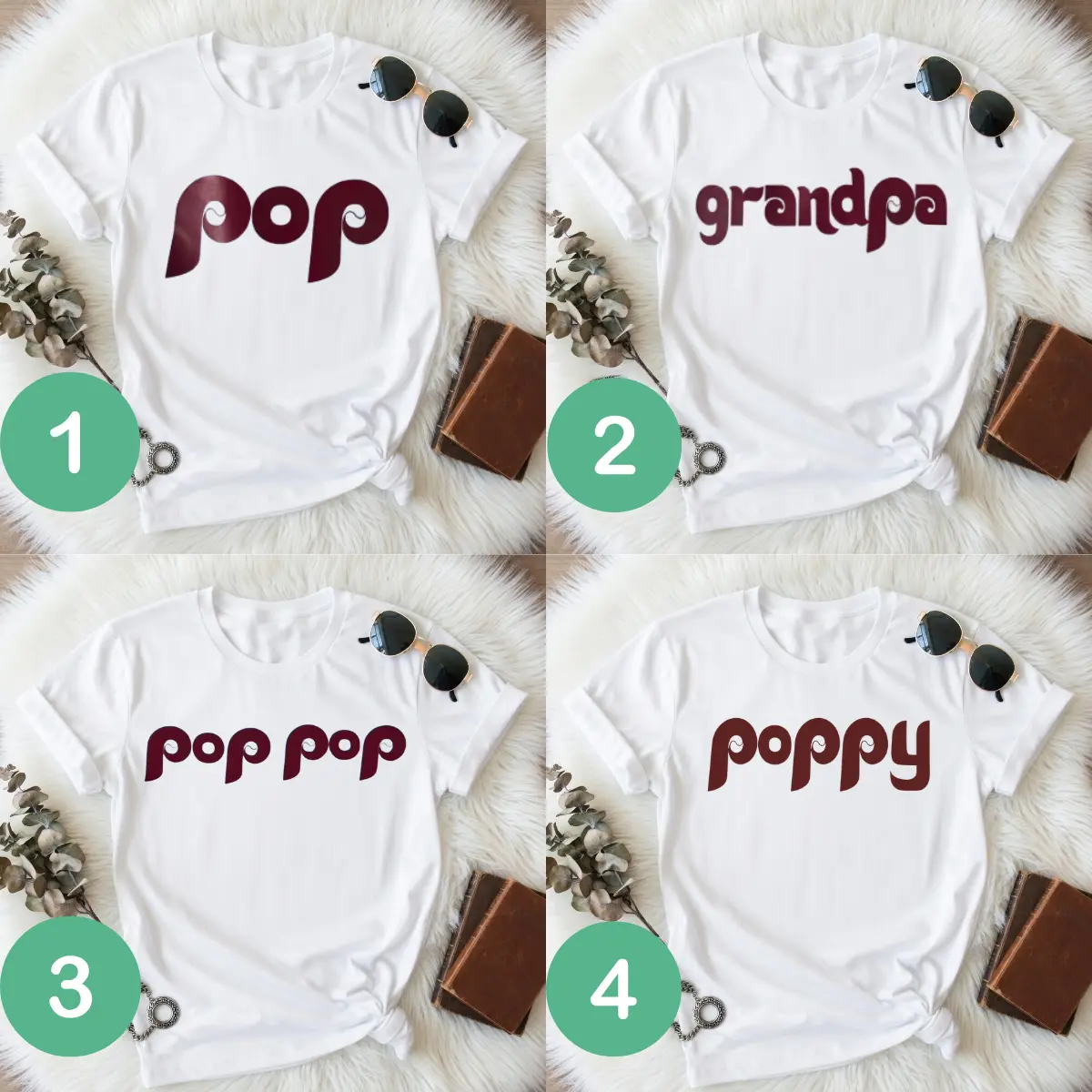 Phillies Dad Grandpa Poppop Pop Shirt Phillies Gift, Retro Trendy Graphic Tee Shirt, Family Matching T-Shirt, Happy Father Day CBB76