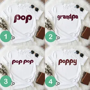 Phillies Dad Grandpa Poppop Pop Shirt Phillies Gift, Retro Trendy Graphic Tee Shirt, Family Matching T-Shirt, Happy Father Day CBB76