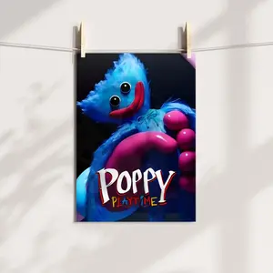 PIKPAKA video game p-Poppy Playtime Painting Calligraphy Waterproof & Scratch-Resistant Canvas Art - Premium Oil Painting Style Wall Decor for Living Room, Bedroom, Kitchen & Café, Perfect Holiday & Party Gift