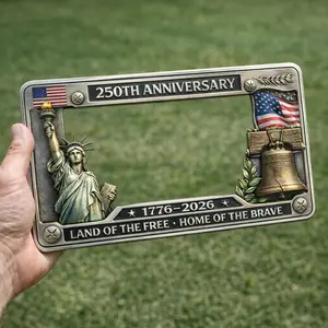 250th Anniversary License Plate Frame, American Independence Day Metal Craft Decoration, Patriotic Memorial Ornament, Unique Gift Idea, Statue of Liberty