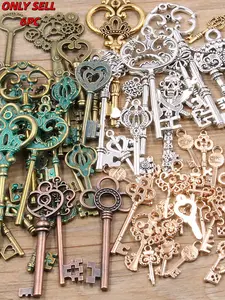 Random Key Design Pendant, Fashionable Jewelry Making Accessories for Bracelet & Necklace, DIY Jewelry Making Accessories for Women & Girls