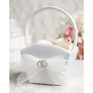 Rhinestone Rings Wedding Flowergirl Basket