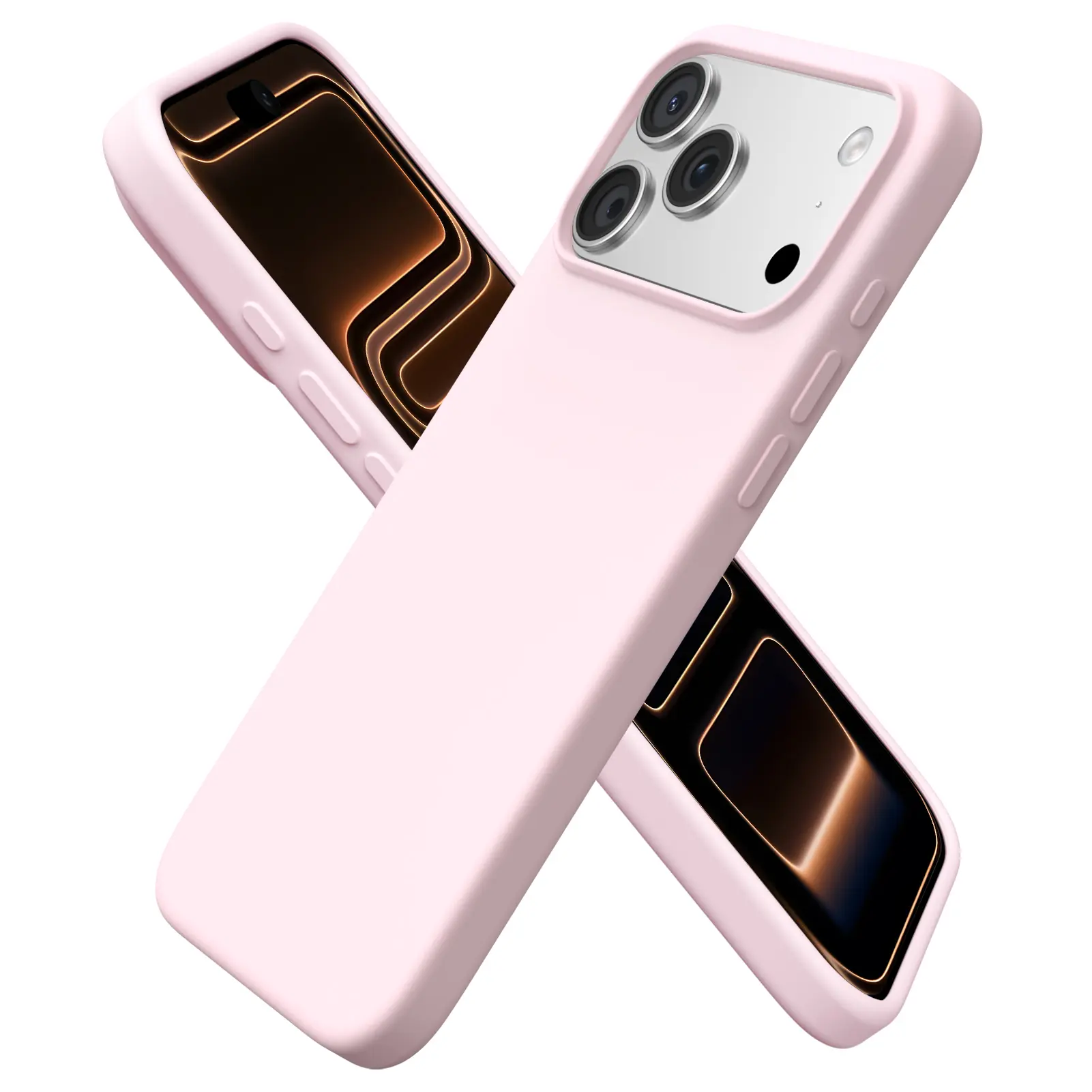 ORNARTO Slim 3-Layer Liquid Silicone Soft Gel Shockproof Phone Case for iPhone 17, 16, 15 Series, Anti-Scratch Microfiber-Lined Protective Smartphone Casing, Phone Accessories,back to school