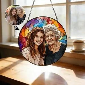 Custom Family Portrait Suncatcher, Personalized Window Hanging from Photo, Unique Picture Gift, Family Memory Art, Mothers Day Gifts Ideas, Mother's Day Gift From Daughter