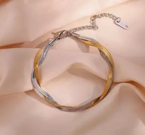 Two tone twist bracelet