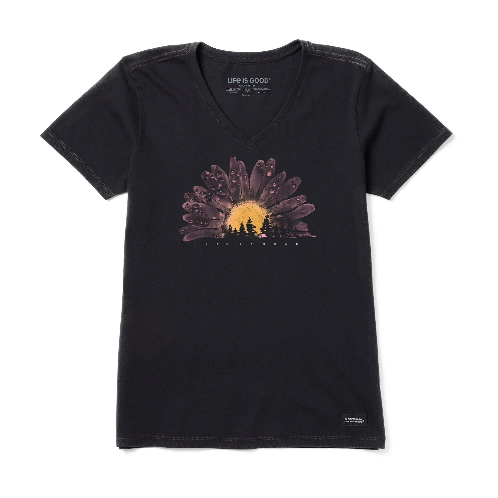 Life is Good Women's Watercolor Daisy Camp Crusher V-Neck Tee