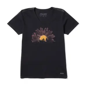 Life is Good Women's Watercolor Daisy Camp Crusher V-Neck Tee