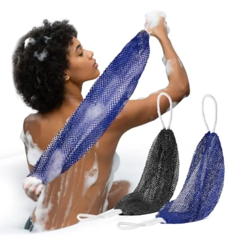 45-Inch African Bath Exfoliating Net, Exfoliating Loofah, Skin-Friendly Exfoliating Tool for Sensitive Skin, Ideal for Bath & Shower Use, African Net Sponges