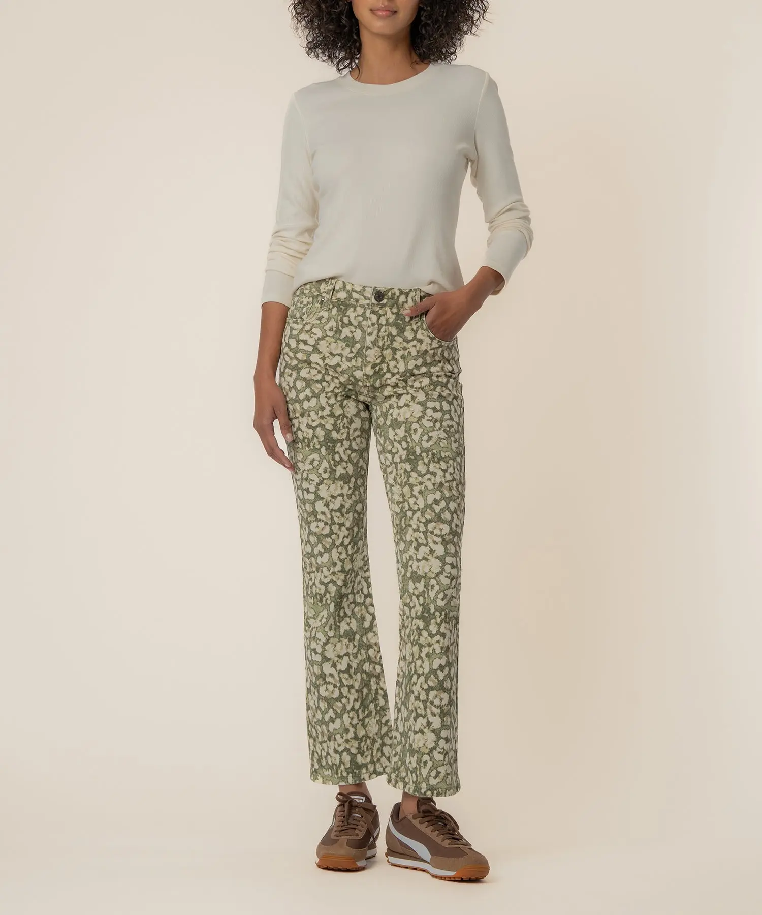 Kelsey High Rise Ankle Flare, Exclusive in Dark Olive
