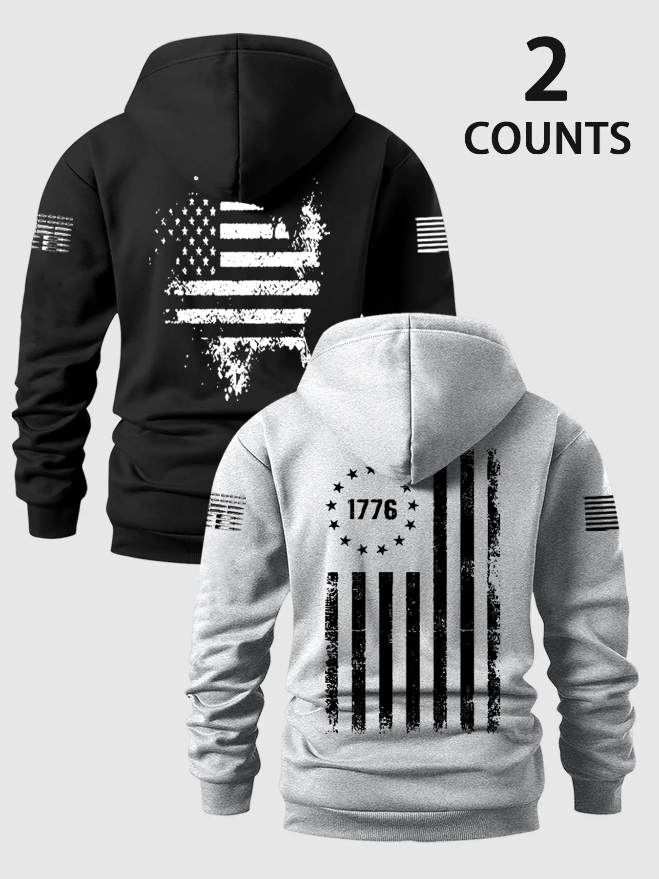 Men's 2-Piece Fleece Lined Fitted Knit Hoodies Sweatshirts Set, Long Sleeve Thick Graphic & Letter Print Design, Casual Fashion Daily Wear, Fall Winter Comfortable Clothing, Print Hooded Sweatshirt
